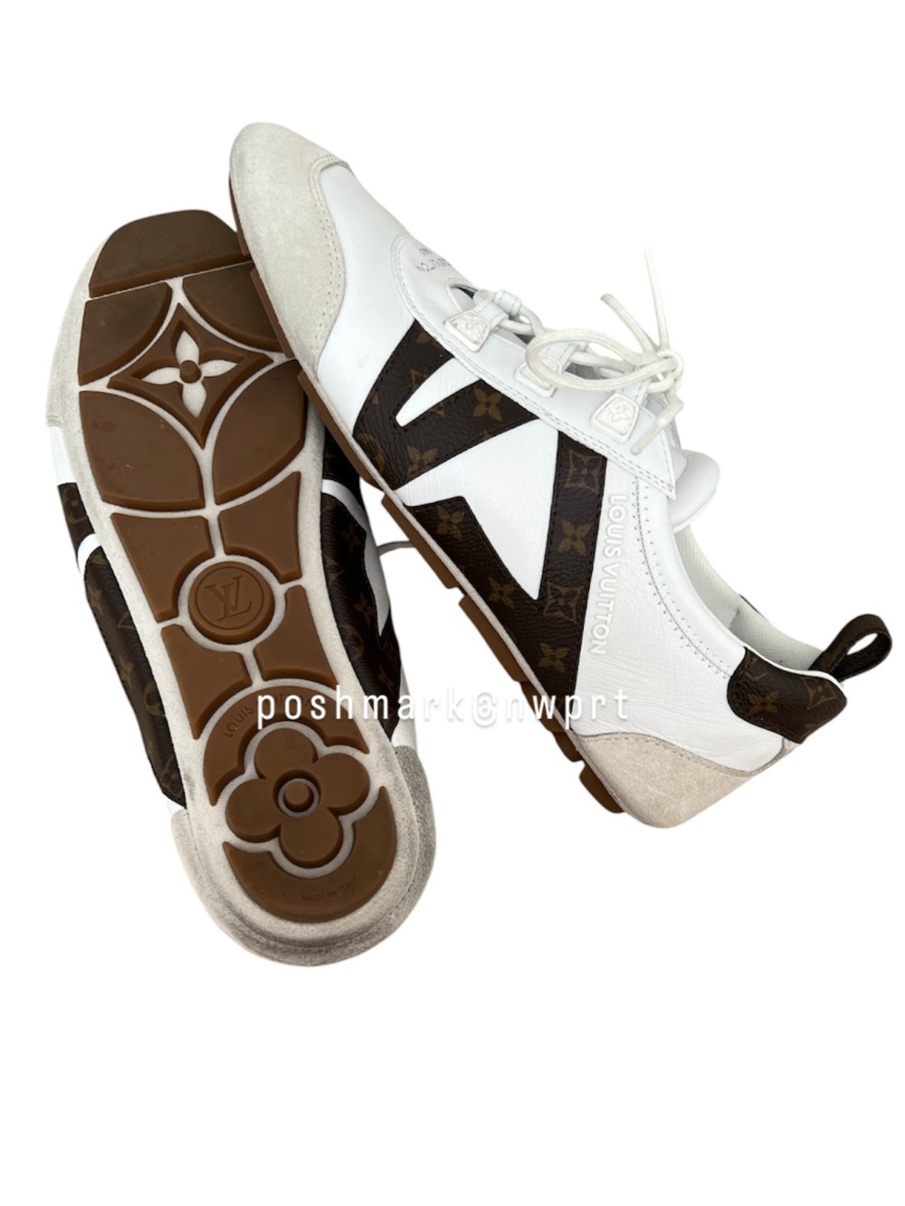 Louis Vuitton 💯 Sneakerina LV Monogram Sneakers White 37 7 Box - Picture 9 of 13